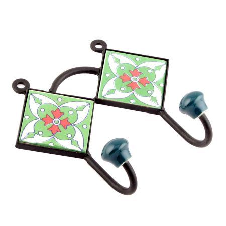 Green And Red Floral Knob 